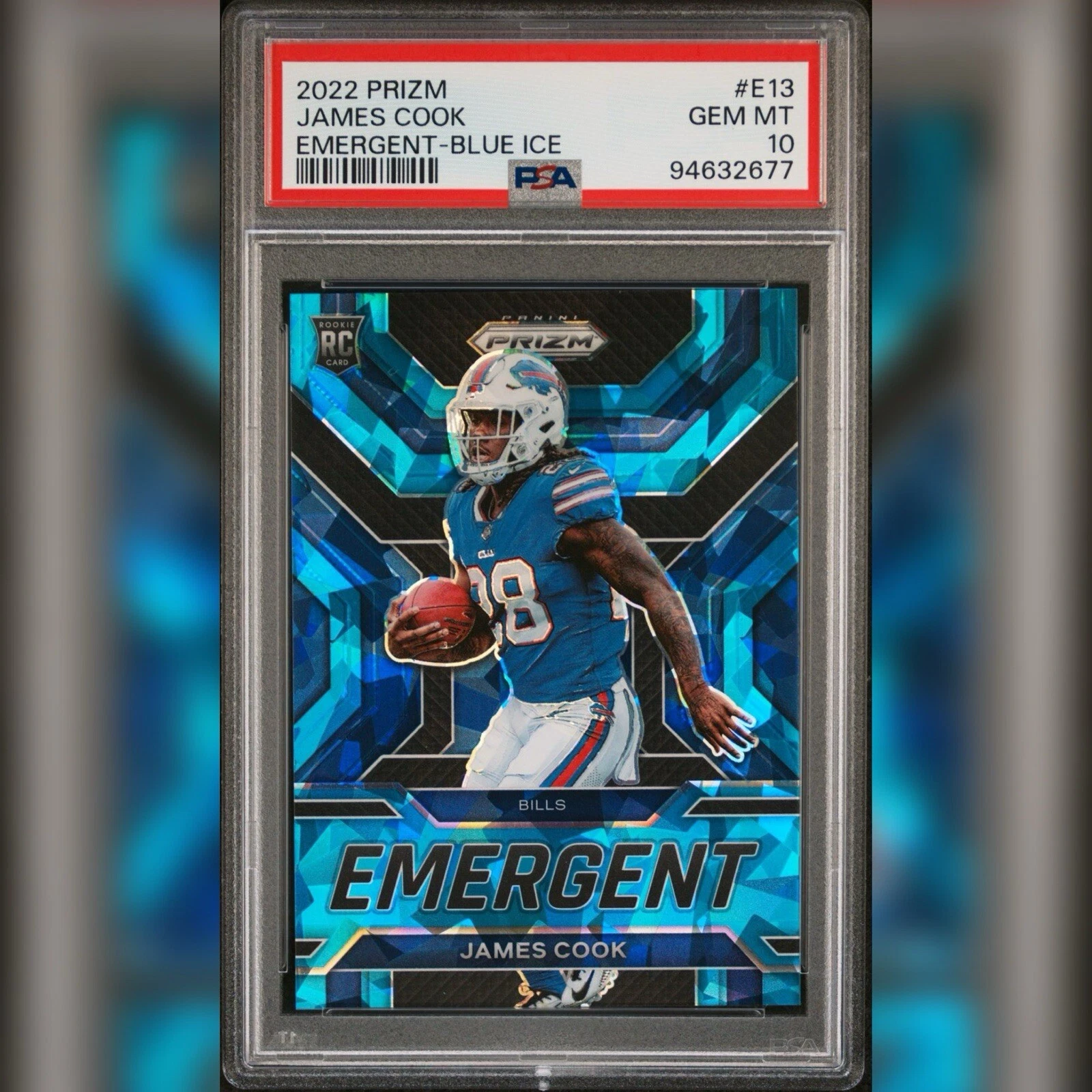 James Cook Panini Prizm Emergent #E13 Blue Ice