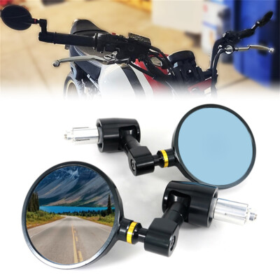 Black Round Bar End Mirrors Fit For Yamaha TDM 900 2002-2011