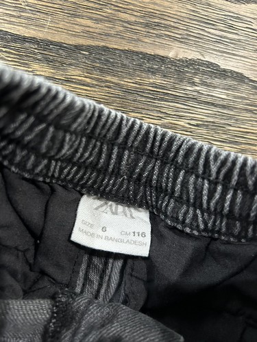 Zara Distressed Cargo Shorts Boys Size 6 Black - Picture 6 of 6