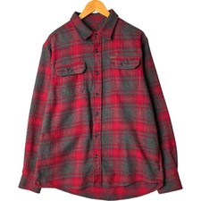 Used Orvis long-sleeved flannel check shirt men's size L approx.