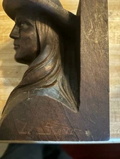 Antique Black Forest Oak Bookends Signed By Artist