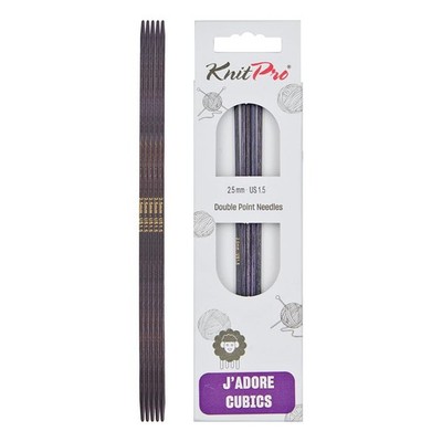 KnitPro JAdore Cubics Double Pointed Needles 6'' (15cm) | US Size 1.5 (2.5mm)