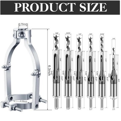 Mortising Drill Press Hollow Chisel Kit`