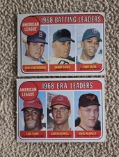 Two (2) Card Lot Of 1969 Topps Cards Of 1968 ERA & BATTING LEADERS