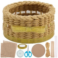 Macrame Woven Basket Kit DIY Beginners Hessian Weaving Craft Supplies Storage