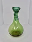 Vintage Blenko Glass 9432 Vase In Olive With Cobalt Spiral 9.5” Stunning
