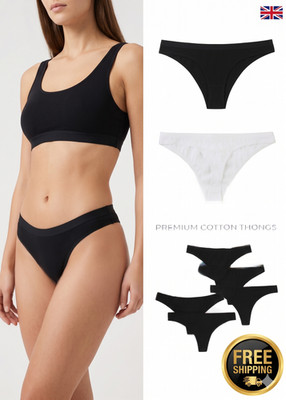 6er Pack Damen G-String Tangas nahtlos Baumwolle Unterwäsche weiche Slips Höschen