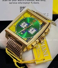 Invicta Racing - GOLD Plated Case & Thick Milanese SS Bracelet Mens Watch 
