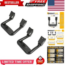 Universal Side Step for Pickups  Trucks Aluminum Black Coated Set of 2