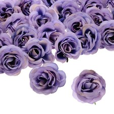 50pcs Artificial Rose Flower Heads 1.2" Silk Fake Roses Heads Light Purple