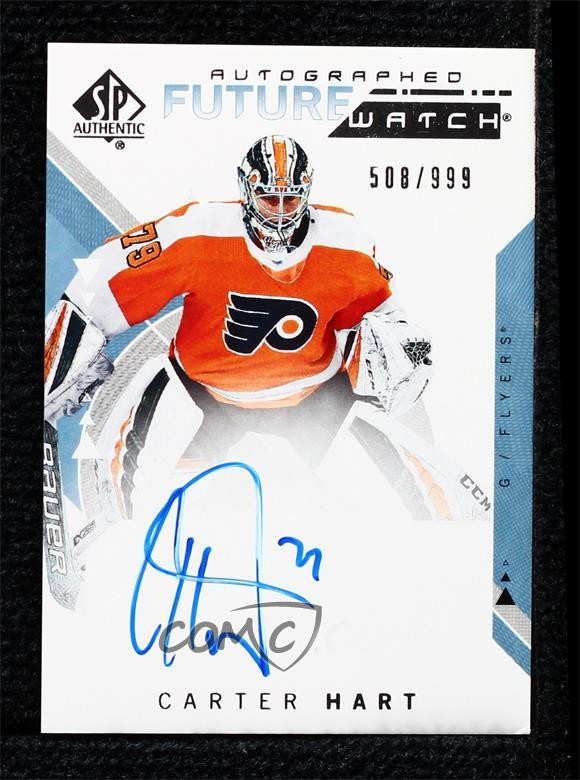 2018-19 SP Authentic Future Watch 508/999 Carter Hart #227 Rookie Auto RC 06x7