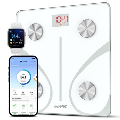 Körperfettwaage Bluetooth, Digitale Körpergewicht Personenwaage Wiegen