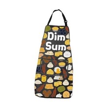 PWHAOO Asian Food Lover Gift Dim Sum Apron With Pockets Chinese Food Dim Sum a
