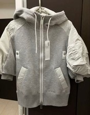 sacai Gray Docking Zip Hoodie M Cotton Excellent Condition