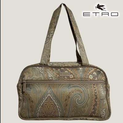 Etro Handtasche Paisley Muster Mini Boston Bag Beige Authentisch Damentaschen