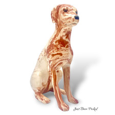 7.25" Vintage Alaska Pottery Dog Retriever Sirl Clay Sitka Lepko 1978