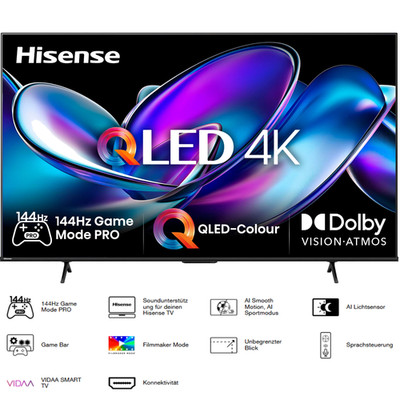 Hisense 55 Zoll 4K QLED Smart TV 144Hz Fernseher Dolby Vision Gaming HDR10+