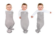The Ollie Swaddle Moisture Wicking Material Stone One Size Helps Reduce Moro