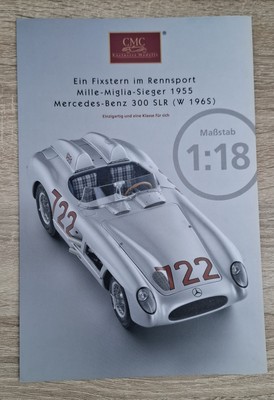 1:18 MERCEDES BENZ 300 SLR W 1965 Mille-Miglia Prospekt RAR CMC Katalog