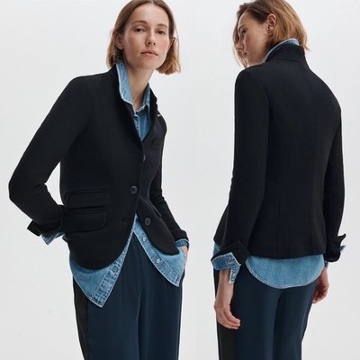 Rag Bone Women 10 Slade Wool Jacket Black Takisada Osaka Japanese Knit Tailored