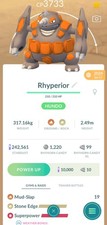 Pokemon Trade GO - Rhyperior Level 40 for PVP Master League - Same Day Rihornior