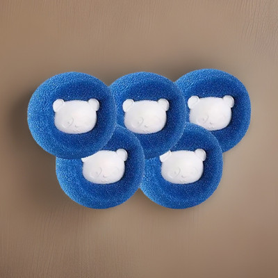 Bear Theme Laundry Ball for Washing Machine 6cm Durable Soft Anti-Tangle 5pk