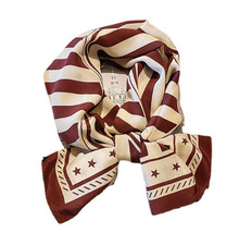 100 Mulberry Silk Scarf 145X37cm Square line Print Shawl Neckerchief Wrap new
