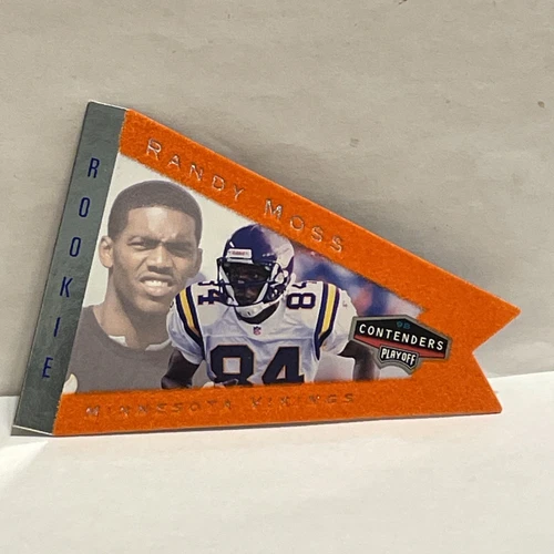 1998 Playoff Contenders Pennants Randy Moss Orange Felt Rookie Card#55 NM/Mint