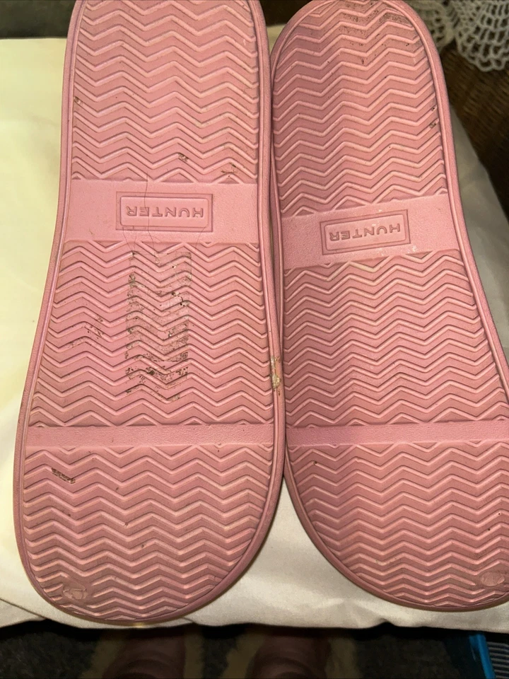 Zuecos aislantes Hunter In/Out Bloom de cuero rosa. Talla 9 Foto 4 de 4