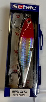 Sebile Vibrato Flutter Jig, 5oz, Red/Chrome, Fresh-Salt Water Rig