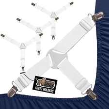 GORILLA GRIP Patent Pending Bed Sheet Holders, Adjustable Elastic Fasteners
