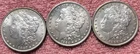 LOT OF 3  MORGAN SILVER DOLLAR COINS. PRE. 1921  A.U.  LOT# 2