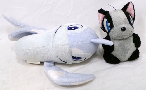 Neopets Bundle 2004 Black Mazzew and 2008 Cloud Flotsam Stuffed Animals Lot