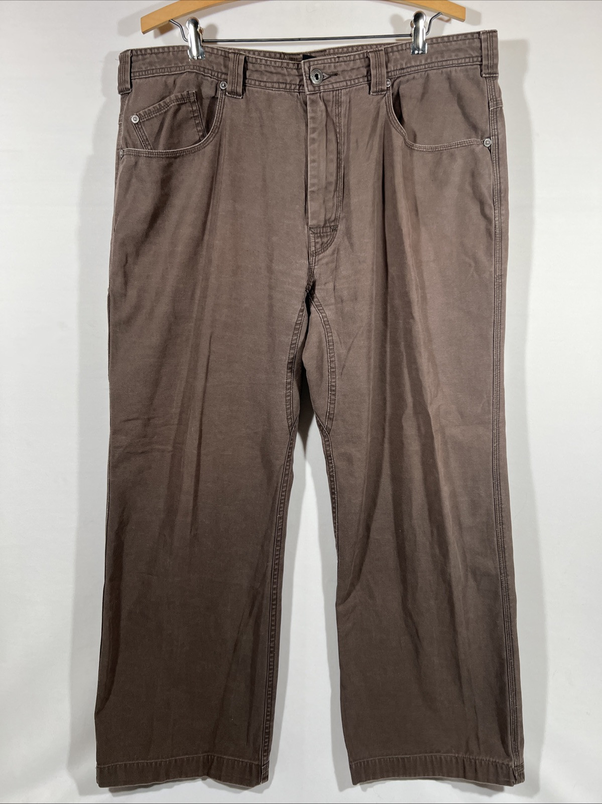 Prana Brown Denim Jeans Mens 38 Gorpcore Outdoor Straight Wide Leg