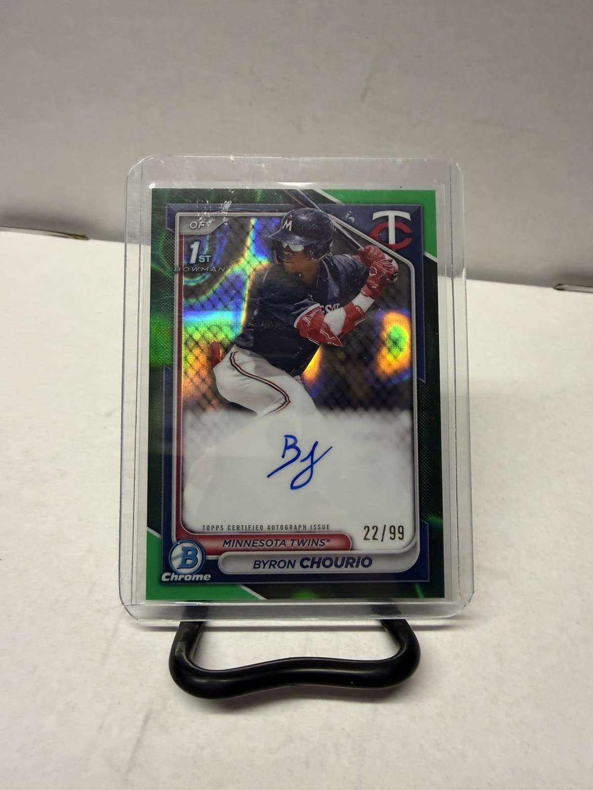 2025 Bowman Chrome 1st Baseball Byron Chourio Green Mojo AUTO 22/99 (RC)
