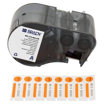 BRADY M5-118-494-OR Label and Ribbon Cartridge,Polyester 810J11