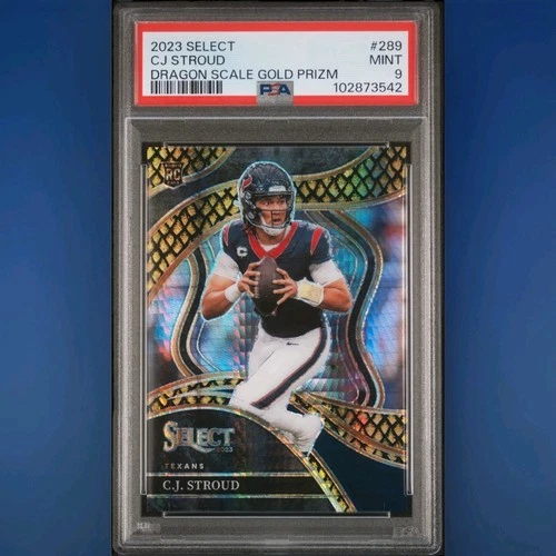2023 Select Club Level CJ Stroud Gold Dragon Scale Prizm /10 PSA 9 Rookie RC
