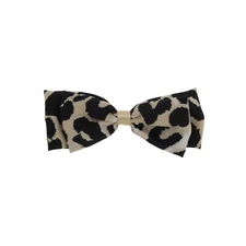 Elegant Leopard Print Bow Duckbill Hair Clips White 1 Pc