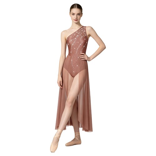 Vêtements de danse femme entraînement robe lyrique photoshoot justaucorps scène strass - Photo 35/48