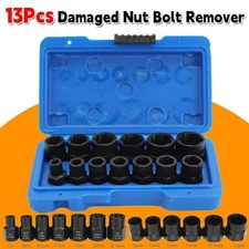 13pcs Impact Damaged Bolt Nut Screw Remover Extractor Set Twist Socket Tool Kits