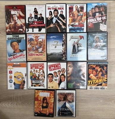 DVD Sammlung Konvult Titanic Minions Ballerman American Pie Rocky