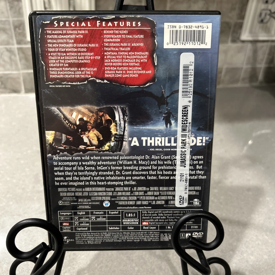 Jurassic Park 3 (DVD, 2001) Sam Neill William H. Macy - Image 3 of 4