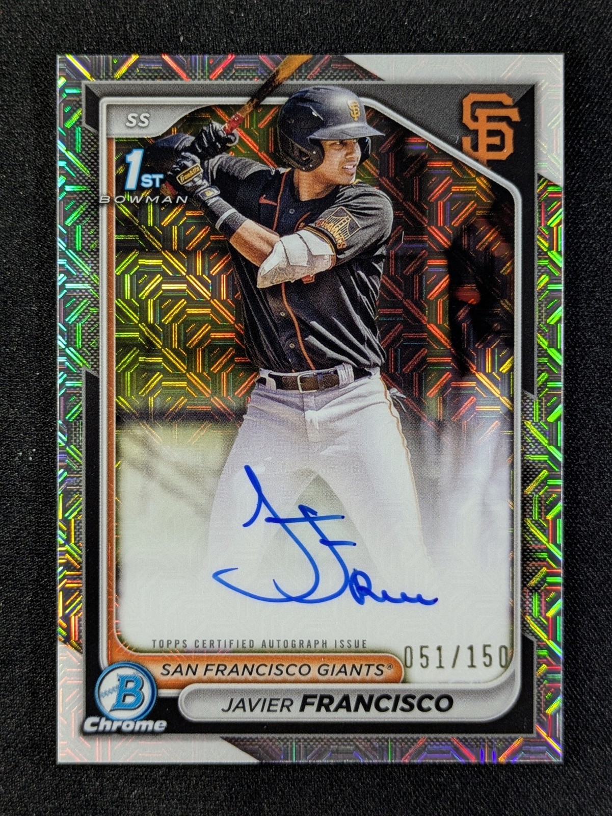 2024 Bowman Chrome JAVIER FRANCISCO 51/150 1st Bowman Auto HTA Choice #CPA-JFA