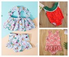 NEW Mermaid Watermelon Rainbow Girls Ruffle Swimsuit Lot Size 4T — photo 1