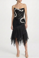 Gucci - 2004 Black Silk Crystal-Snake Dress