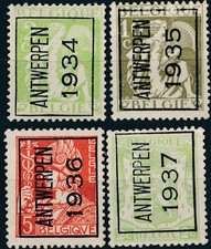 Zgrill89 Belgium Precancel Stamp Collection  ANTWERPEN  1934-37 Never Used 