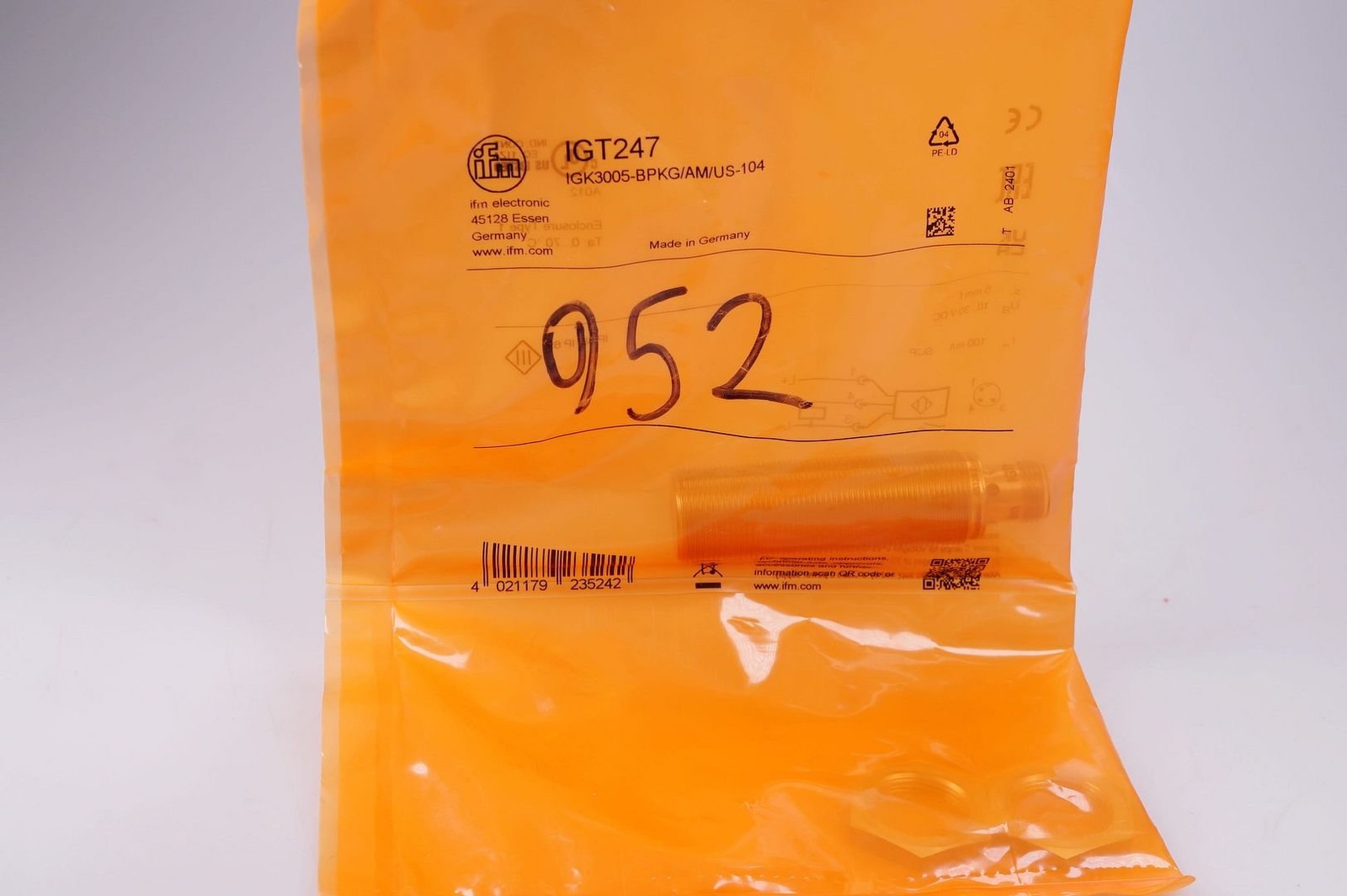 IFM Inductive Ganzmetallsensor Igt247 Igk3005-bpkg / Am / Us-104 New, Boxed