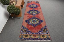 Vintage 2,9x10,9 ft Rug, Runner Turkish Rug, ...
