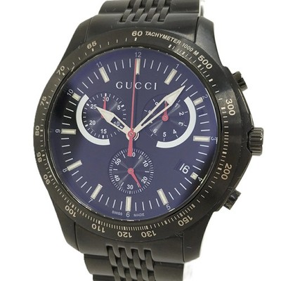 Gucci G Timeless Chronograph Quartz Watch Black Dial 45mm