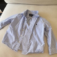 Polo Ralph Lauren Boys Blue/White Striped Button-Down Dress Shirt Size 5